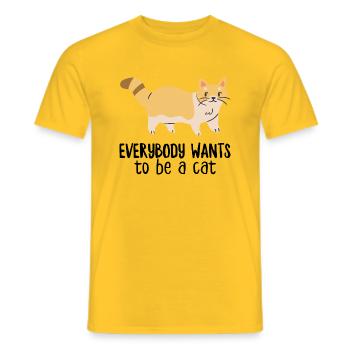 Everybody Wants To Be a Cat - Men's T-Shirt - yellow - Front - AI Model Male 178 dark (178cm)