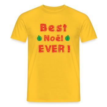 Best noël EVER - T-shirt homme - jaune - Devant - AI Model Male 178 dark (178cm)