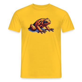 Pfeilgiftfrosch in cooler retro Pixelgrafik - Männer T-Shirt - Gelb - Vorne - AI Model Male 178 dark (178cm)