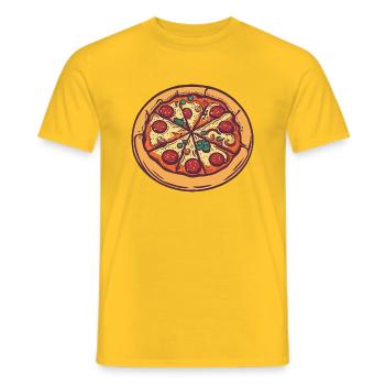 Pizza Pizza Maker Pizza Food Gift Idea - Men's T-Shirt - yellow - Front - AI Model Male 178 dark (178cm)