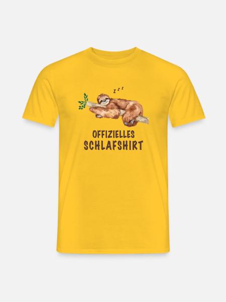 Faultier Schlafanzug offizielles Schlafhirt - Männer T-Shirt - Gelb