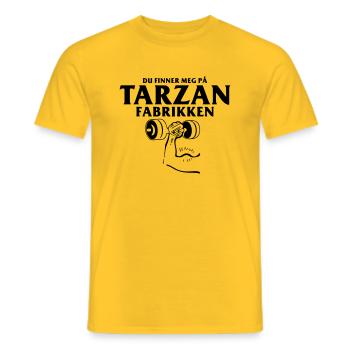 Sie finden mich in der Fabrik - Männer T-Shirt - Gelb - Vorne - AI Model Male 178 dark (178cm)
