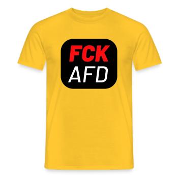 FCK AFD - Men's T-Shirt - yellow - Front - AI Model Male 178 dark (178cm)