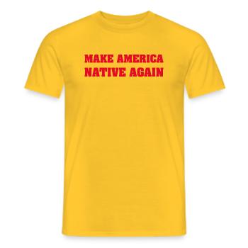 american native, deadly day, apache - Männer T-Shirt - Gelb - Vorne - AI Model Male 178 dark (178cm)