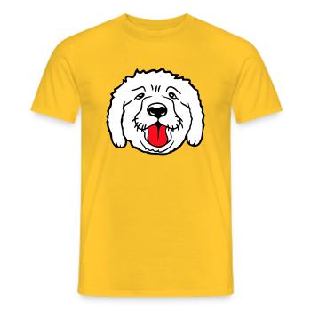 Cher chien tire la langue joyeusement - T-shirt homme - jaune - Devant - AI Model Male 178 dark (178cm)