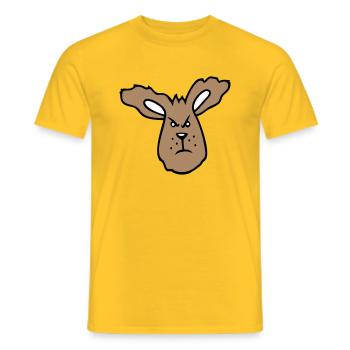 Hase wütend Böse Frech aggressiv hassen Frust Wut - Männer T-Shirt - Gelb - Vorne - AI Model Male 178 dark (178cm)