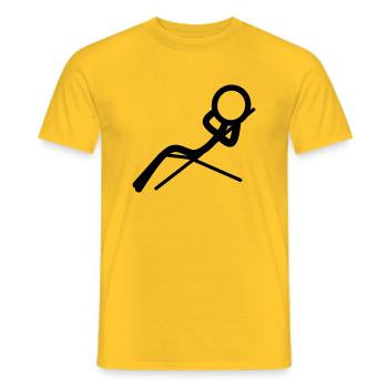 Stickman détente sur la plage - T-shirt homme - jaune - Devant - AI Model Male 178 dark (178cm)