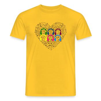 Love Musik - Männer T-Shirt - Gelb - Vorne - AI Model Male 178 dark (178cm)
