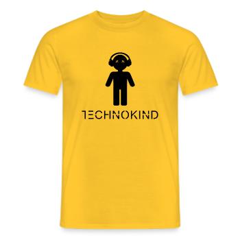TECHNOKIND BOY - Männer T-Shirt - Gelb - Vorne - AI Model Male 178 dark (178cm)