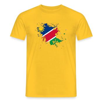 Namibia flag as a splash of color - Men's T-Shirt - yellow - Front - AI Model Male 178 dark (178cm)