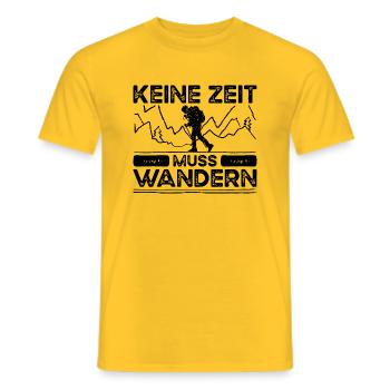 Keine Zeit Muss Wandern. Wanderung Wandern Design - Männer T-Shirt - Gelb - Vorne - AI Model Male 178 dark (178cm)