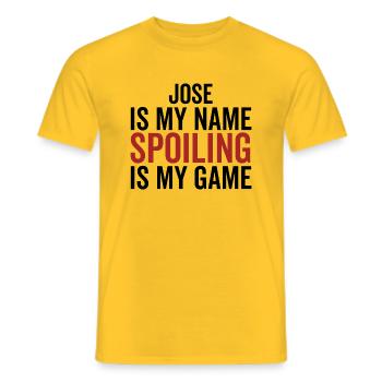 Jose ist mein Name Verderben ist mein Spiel - Männer T-Shirt - Gelb - Vorne - AI Model Male 178 dark (178cm)