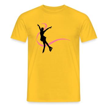 Silhouette patineuse inline - T-shirt homme - jaune - Devant - AI Model Male 178 dark (178cm)