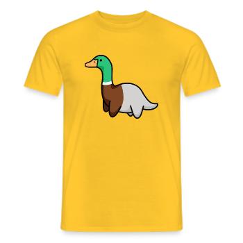 hugadino duck dino, cute dinosaur - Men's T-Shirt - yellow - Front - AI Model Male 178 dark (178cm)
