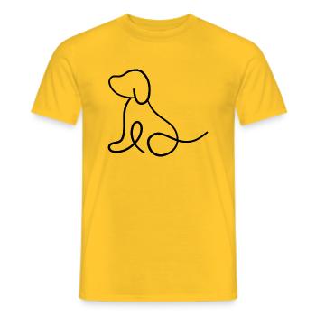 Dog - Abstract - Men's T-Shirt - yellow - Front - AI Model Male 178 dark (178cm)