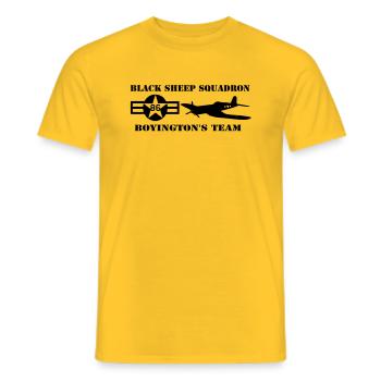 Boyington - Männer T-Shirt - Gelb - Vorne - AI Model Male 178 dark (178cm)