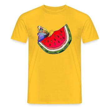 watermelon - Men's T-Shirt - yellow - Front - AI Model Male 178 dark (178cm)