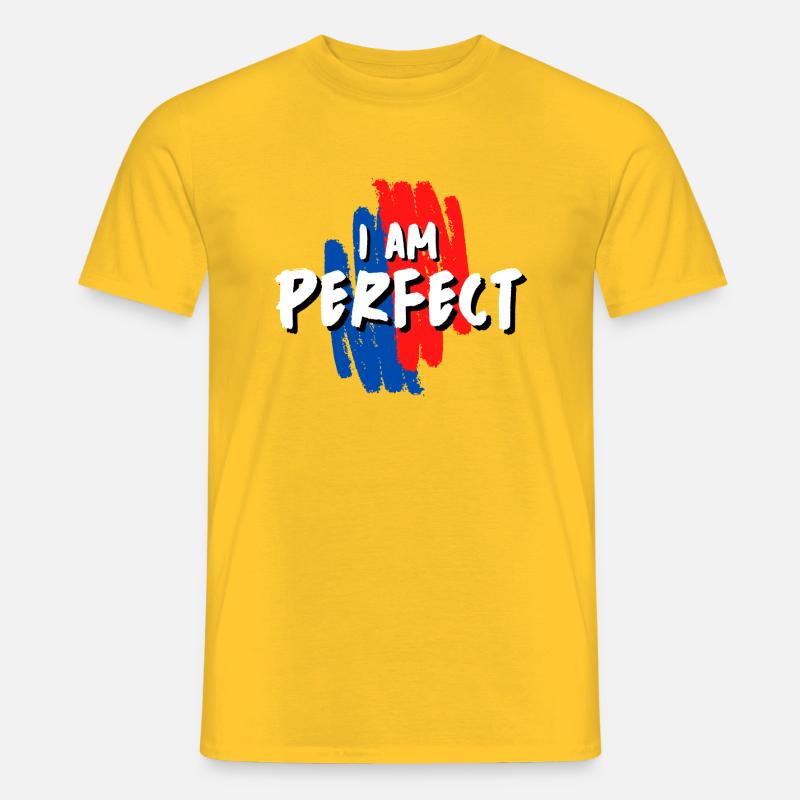 ICH BIN PERFEKT! - Männer T-Shirt - Gelb