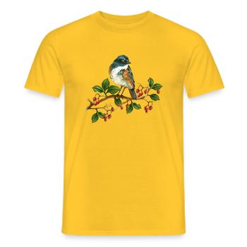 Colorful bird - Men's T-Shirt - yellow - Front - AI Model Male 178 dark (178cm)