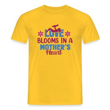 Love blooms in a Mothers heart - Men's T-Shirt - yellow - Front - AI Model Male 178 dark (178cm)