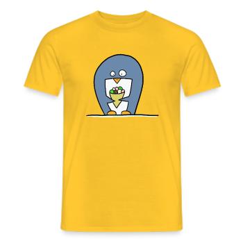Pingouin à la crème glacée - T-shirt homme - jaune - Devant - AI Model Male 178 dark (178cm)