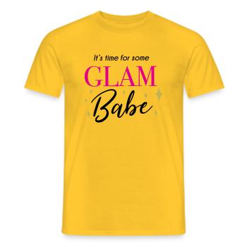 It‘ time for some glam babe - Makeup Spruch - Männer T-Shirt - Gelb - Vorne - AI Model Male 178 dark (178cm)