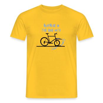 Lastenfahrrad Albtraum, Cargobike, e-bike - Männer T-Shirt - Gelb - Vorne - AI Model Male 178 dark (178cm)