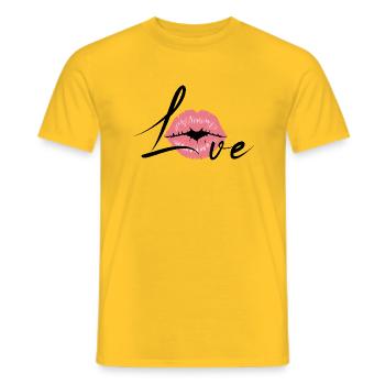 Love - Männer T-Shirt - Gelb - Vorne - AI Model Male 178 dark (178cm)