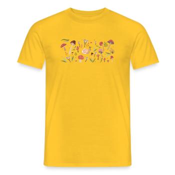 Herbstschnecke & Pilze (Landschaft) - Männer T-Shirt - Gelb - Vorne - AI Model Male 178 dark (178cm)