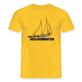 Segelboot Heiligenhafen - Männer T-Shirt - Gelb - Vorne - AI Model Male 178 dark (178cm)