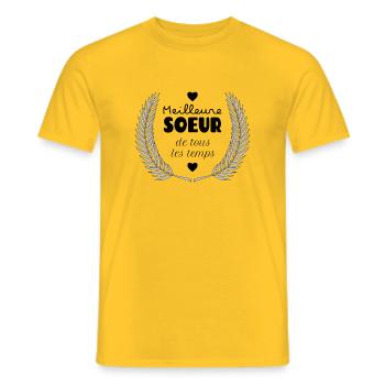 La meilleure soeur de tous les temps - T-shirt homme - jaune - Devant - AI Model Male 178 dark (178cm)