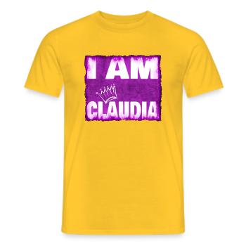 Nom du roi Claudia - T-shirt homme - jaune - Devant - AI Model Male 178 dark (178cm)
