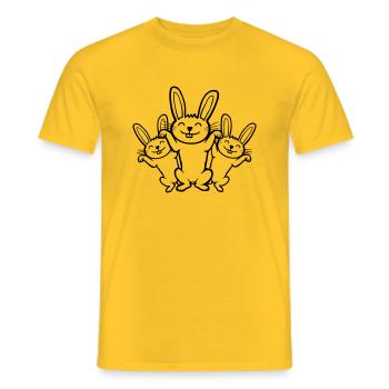 Équipe lapins heureux - T-shirt homme - jaune - Devant - AI Model Male 178 dark (178cm)
