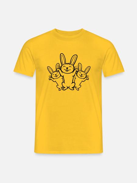 Team glückliche Häschen - Männer T-Shirt - Gelb