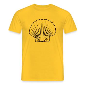 Contour de pétoncle par Scuba.Style - T-shirt homme - jaune - Devant - AI Model Male 178 dark (178cm)