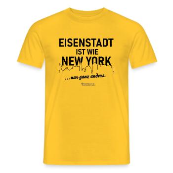 Eisenstadt ist wie New York - Männer T-Shirt - Gelb - Vorne - AI Model Male 178 dark (178cm)