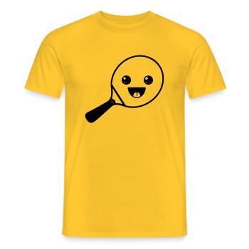 Raquette de tennis de table Raquette de tennis avec visage - T-shirt homme - jaune - Devant - AI Model Male 178 dark (178cm)