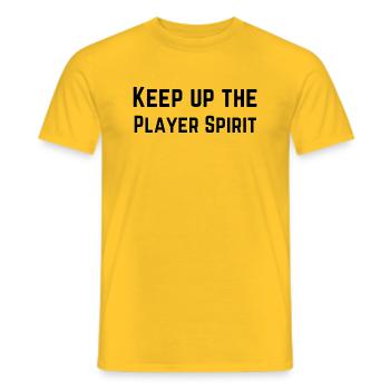 Keep up the player spirit - T-shirt homme - jaune - Devant - AI Model Male 178 dark (178cm)