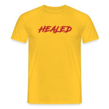 HEALED - Men's T-Shirt - yellow - Front - AI Model Male 178 dark (178cm)