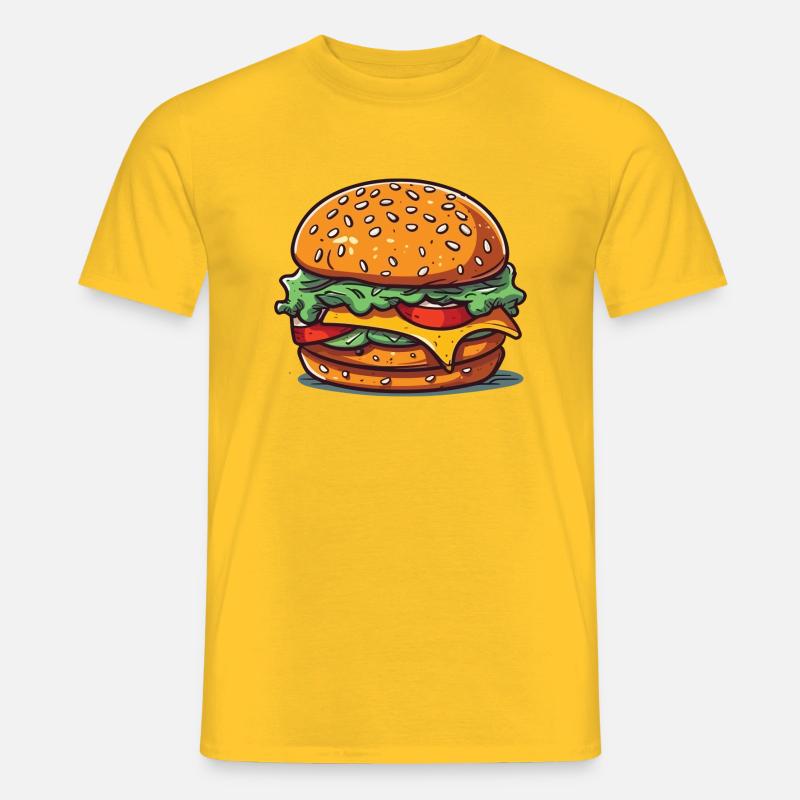 Ein riesiger Burger - Männer T-Shirt - Gelb