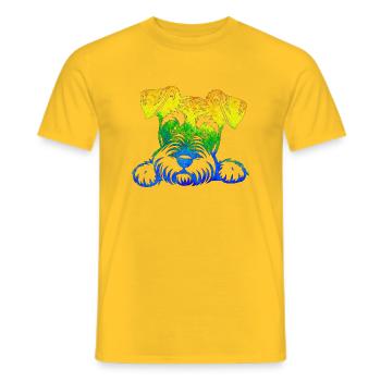 Chien chiot chien mignon Corgi aquarelle Art Cartoon Wof - T-shirt homme - jaune - Devant - AI Model Male 178 dark (178cm)