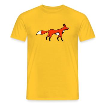 Fox Red Fox Forest Animal Clever Cute Wild Dog - Men's T-Shirt - yellow - Front - AI Model Male 178 dark (178cm)