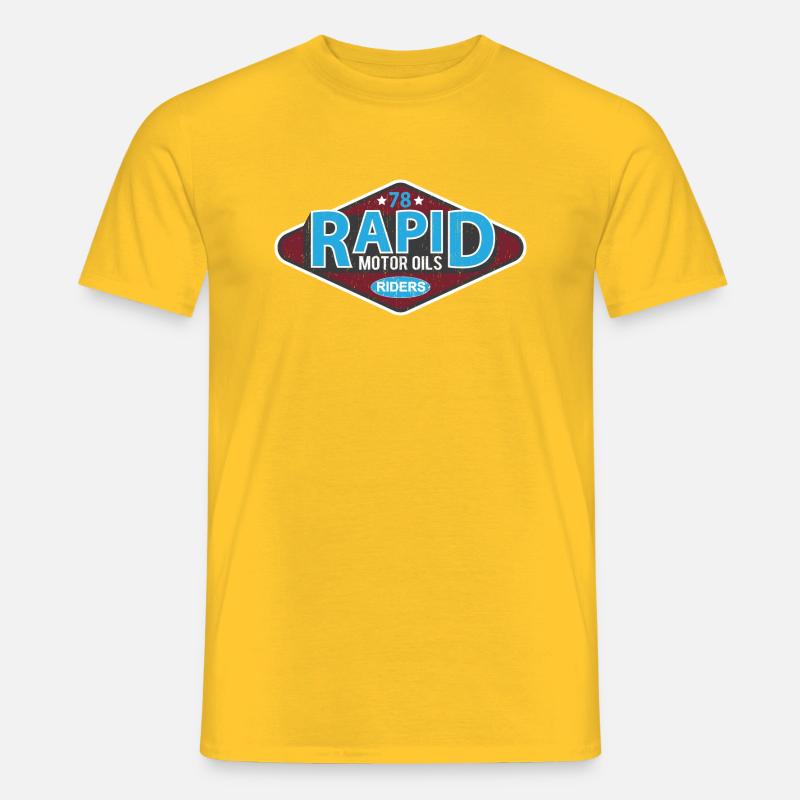 Motor Öl - Männer T-Shirt - Gelb