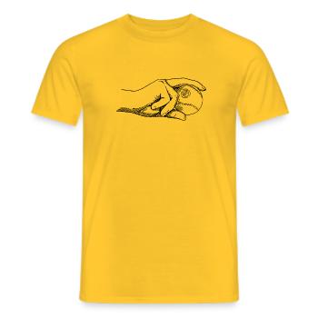 Hand mit Baseball - Männer T-Shirt - Gelb - Vorne - AI Model Male 178 dark (178cm)