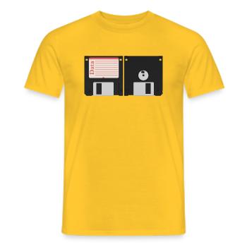 Computer-Diskette - Männer T-Shirt - Gelb - Vorne - AI Model Male 178 dark (178cm)