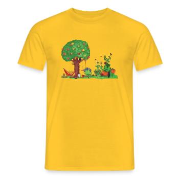 Le jardin comme espace de vie - T-shirt homme - jaune - Devant - AI Model Male 178 dark (178cm)