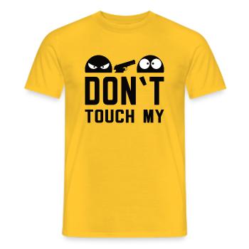 Don't Touch My – Anpassbare Warnung - Männer T-Shirt - Gelb - Vorne - AI Model Male 178 dark (178cm)