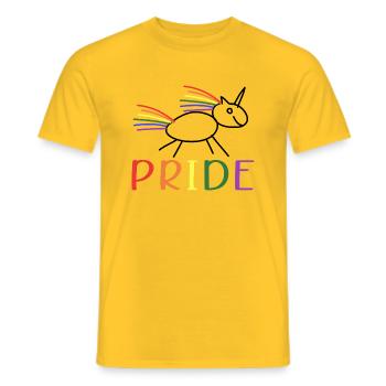 Unicorn Pride Rainbow Lgbt Idée cadeau Gay - T-shirt homme - jaune - Devant - AI Model Male 178 dark (178cm)
