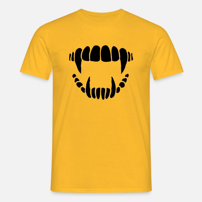 Vampire Teeth Design - Men's T-Shirt - yellow