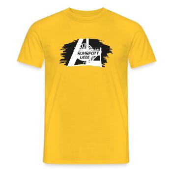 Ruhrpottliebe schlägt in meiner Brust - Männer T-Shirt - Gelb - Vorne - AI Model Male 178 dark (178cm)